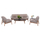 Set mobilje kopshti KROM HM6360.02, 5 pjesë, alumin, gri e çelët