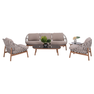 Set mobilje kopshti KROM HM6360.02, 5 pjesë, alumin, gri e çelët