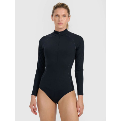 Термичка блуза за жени 4F Brushed Underwear, долги ракави, висока јака, црна