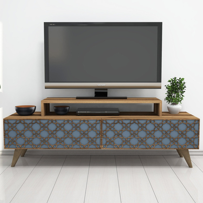 Kredencë TV Hommy Craft City, 140x48.8x41.8 cm, dru arrë, chalcedony