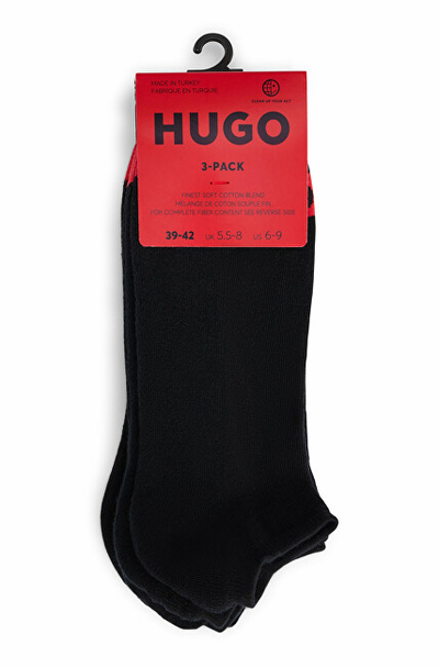 Çorape për meshkuj Hugo Boss, 3 palë, të zeza/ të kuqe