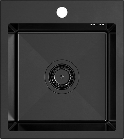 Lavaman çeliku Quadron Luke 90, 40x45 cm, me rubinet kuzhine fleksibël, metal i zi