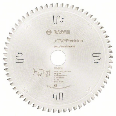Teh sharre rrethore Bosch Top Precision Best for Multi Material 216mm, 64 dhëmbë, për hekur e dru