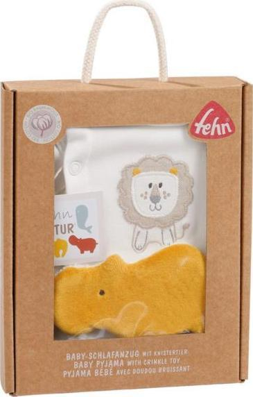 Pizhama bebe Fehn FehnNATUR, pambuk organik, me lodër crinkle, e bardhë