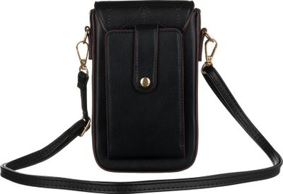 Çantë crossbody Peterson Small, lëkurë eko, me rrip që rregullohet, e zezë