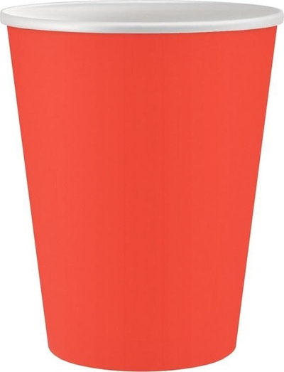 Gotë letre Red Paper Cups, 250ml, set me 6 copë, e kuqe