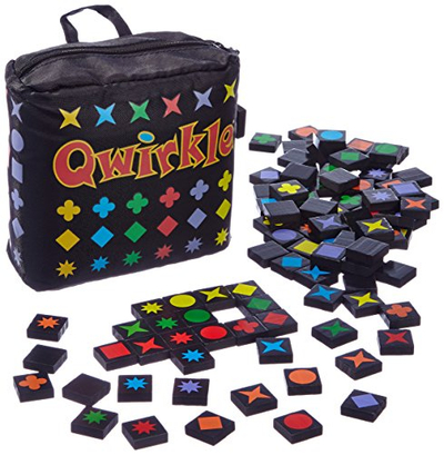 Lojë tavoline Qwirkle Travel, strategji, me tulla me ngjyra, për udhëtime
