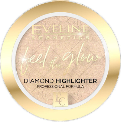 Ndriçues fytyre Eveline Cosmetics Feel the Glow 01 Sparkle, efekt me shkëlqim, nude