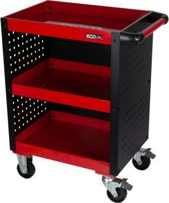 Karrocë pune KS Tools ECOline 890.0006, me panel anësor të shpuar, me rrota, e kuqe