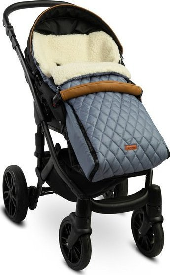 Вреќа за спиење за детска количка Sensillo Quilted Wool, 95x40cm, волна, графит сива