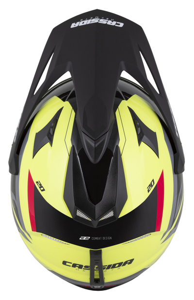 Helmetë moto CASSIDA Tour 2.0 X-Tra, Pinlock ready, vizor dielli, yellow fluo e zezë e kuqe