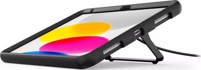 Kapak tableti Compulocks për iPad 10.9\" 10th Gen me kickstand sigurie, bumper gome, me këmbë mbajtëse, i zi