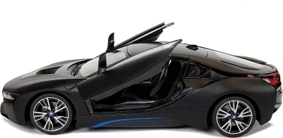 Makina me telekomandë BMW i8 Rastar 1:14 Leantoys, dyer automatike, e zezë