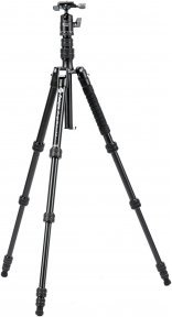 Tripod për kamerë Fotopro 58, alumin, kokë sferike, 8 kg, i zi
