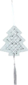 Varëse dekorative pemë Krishtlindjesh MFP 8886129, beton, 5 x 12 cm, argjendt