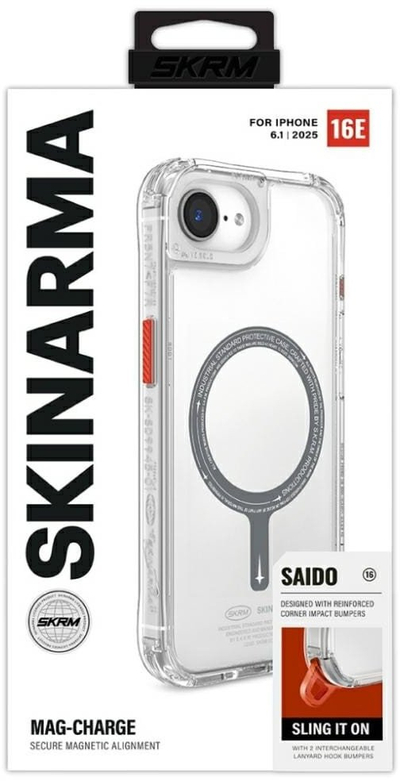 Футрола Skinarma Saido MagSafe за iPhone 16e, проѕирна, магнетна