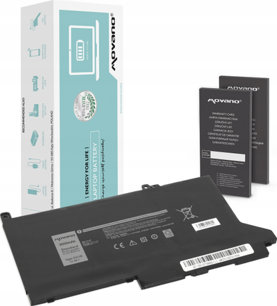 Bateri laptopi Movano DJ1J0 C27RW, 3000mAh, 11.4V, e zezë