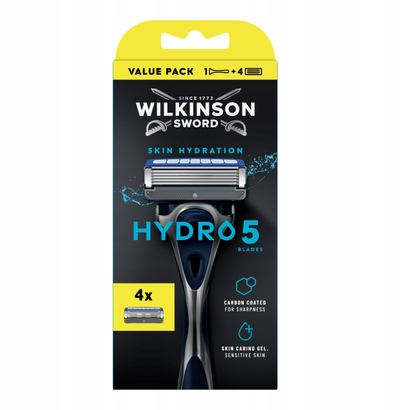 Aparat rroje Wilkinson Sword Hydro 5, 5 tehe, 1 aparat me 4 koka, blu