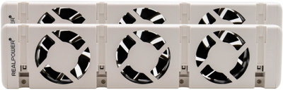 Ngrohës me ventilator REALPOWER Fan Heater HL-2, set me 2 copë, me 3 ventilatorë secili, i bardhë