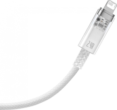 Kabëll USB Lightning Baseus Explorer, 2.4A, 2m, i bardhë