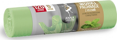 Qese mbeturinash Anna Zaradna, 120L, aromë mente, jeshile
