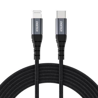 Kabllo ChoeTech Type C në Lightning, 2m, MFI, e zezë