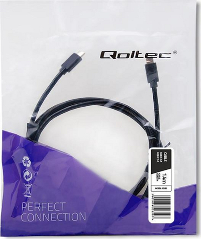 Kabllo USB Qoltec USB 3.1 Type C në Type C, 2m, e zezë