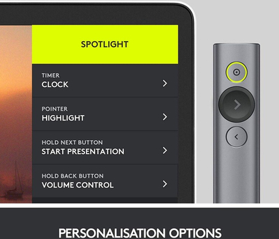 Prezantues Logitech Spotlight, i hirtë