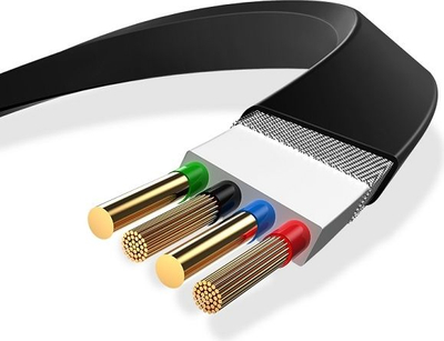 Kabllo USB Usams U1 2in1, 1m, Lightning dhe microUSB, e zezë dhe e bardhë