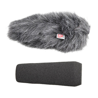 Set mbrojtës mikrofoni Rycote 10cm SGM, diametër 19–22mm, shkumë edhe windjammer, gri