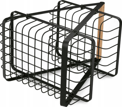 Shportë dy-nivelëshe për fruta dhe perime Krisberg 2535, 29 cm, metal, e zezë