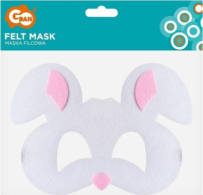 Maskë fytyre GoDan Felt Mask Rabbit, fëmijësh, 18.5x13cm, shumëngjyrëshe