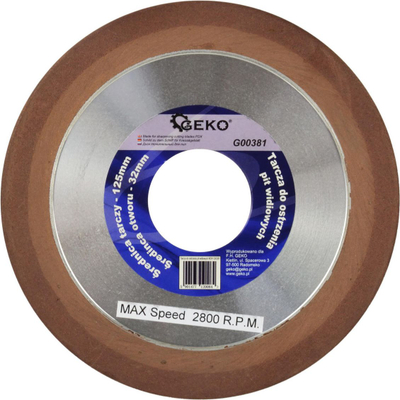 Диск за острење Geko G00381, за пили со тврдо-метални заби, 125x32mm, сив