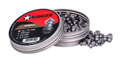 Fishekë ajri RANGER Diabolo Classic Sharp, 5.5 mm, 1 g, 250 copë