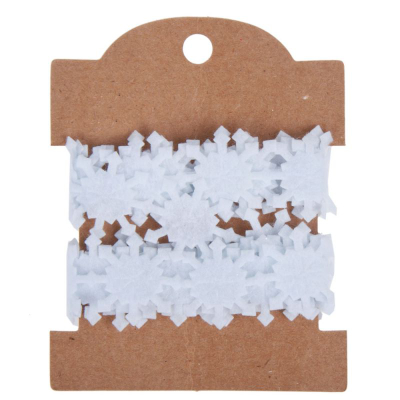 Shirit dekorativ Craft with Fun Snowflake Felt 463508, 2 m, me model bore, i bardhë