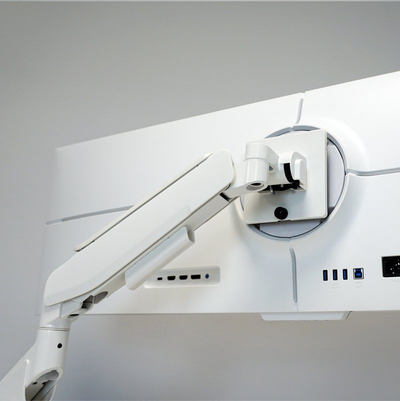 Krah monitori LC-Power LC-EQ-A49W, për deri 49", që fiksohet në tavolinë, i bardhë