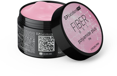 Xhel ndërtues thonjsh Excellent Pro Fiber Gel Polyamide Plus, 15 g, Strong Pink