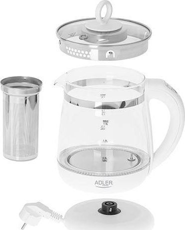 Ibrik elektrik Adler, 1950 W, 1.5 l, i bardhë