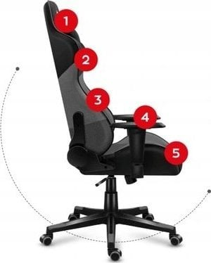 Karrige gaming Huzaro Force 6.2, rrjetë, deri 130 kg, gri me të zezë