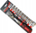 Set çelësa basexh Grosley GR51011, 12 copë, 1/2", i zi e kuq