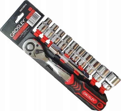 Set çelësa basexh Grosley GR51011, 12 copë, 1/2", i zi e kuq