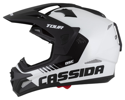 Kaska moto CASSIDA Tour 2.0 Dual 2026, Pinlock ready, vizor dielli, e bardhë e zezë