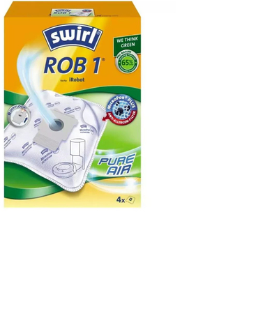 Qese pluhuri Swirl ROB 1, për iRobot Clean Base, paketim 4 copë, të bardha