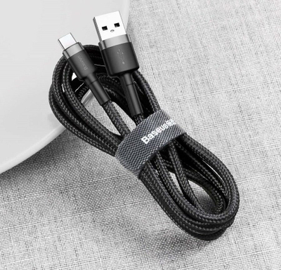 Kabllo USB Baseus CATKLF AG1, USB A në USB C, 0.5m, zi gri