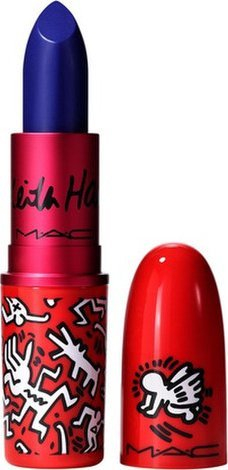 Ruzh buzësh MAC Viva Glam X Keith Haring Canal Blue, krem, qëndrueshmëri e gjatë, blu