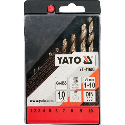 Set stërvitësesh cilindrike Yato YT-41603, HSS Co, 1-10mm, për metal