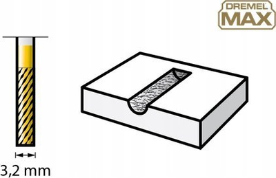 Frezë gdhendjeje Dremel Max 9901DM, majë e sheshtë, 3.2mm