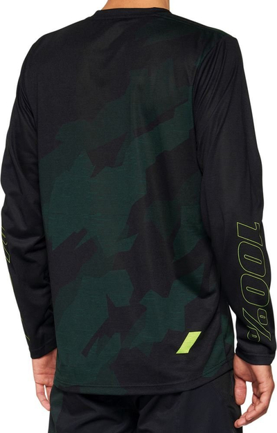 Bluzë çiklizmi 100% Airmatic LE Longsleeve, mëngë të gjata, meshkuj M, zezë jeshile