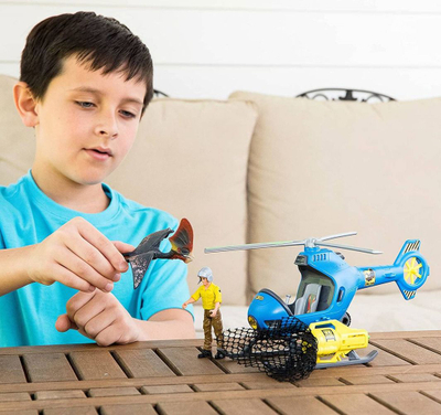 Set lodrash Schleich Dinosaurs Air Attack SLH41468, helikopter me figurina, plastike, shumëngjyrëshe