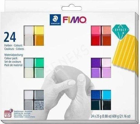 Set plasteline modeluese Fimo Effect, i pjekshëm në furrë, shumëngjyrësh